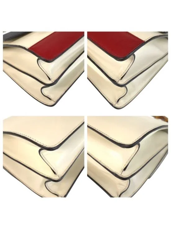 Gucci Dionysus Bamboo White Navy Red Leather 2-Way Shoulder Bag - Picture 3 of 9